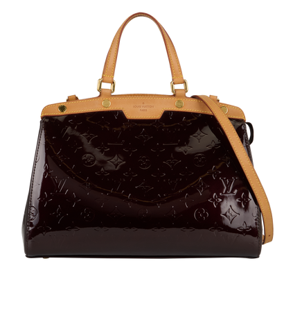 Brea MM, &pound;850, Handbags, Burgundy, Patent Leather, Front view